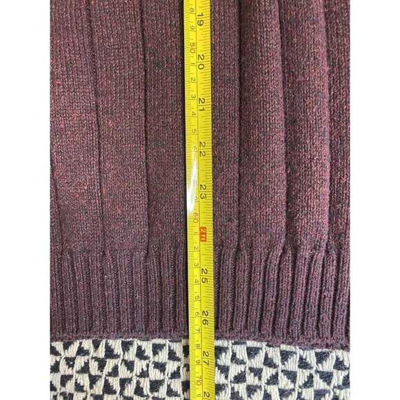 Vintage OSCAR DE LA RENTA Sweater Unisex Medium Burgundy 1/4 Zip Pullover Cotton - Picture 6 of 7